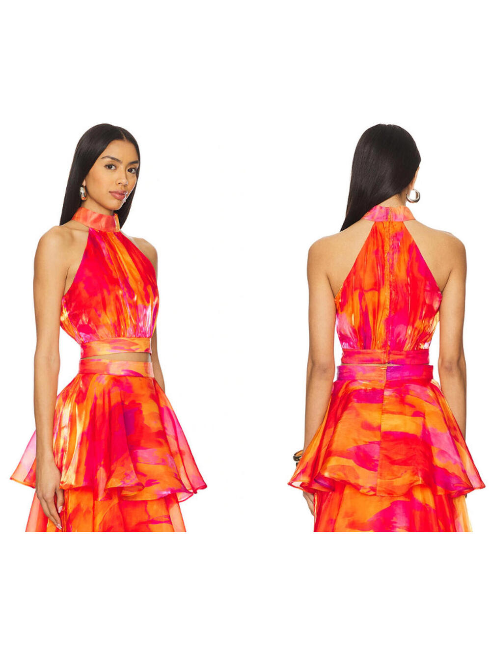 YAURA NEW YAURA Faari Crop Top Orange Top size US Medium $150msrp - Picture 2 of 12